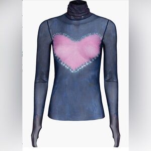 AFRM Black and Pink Heart Long Sleeve Top